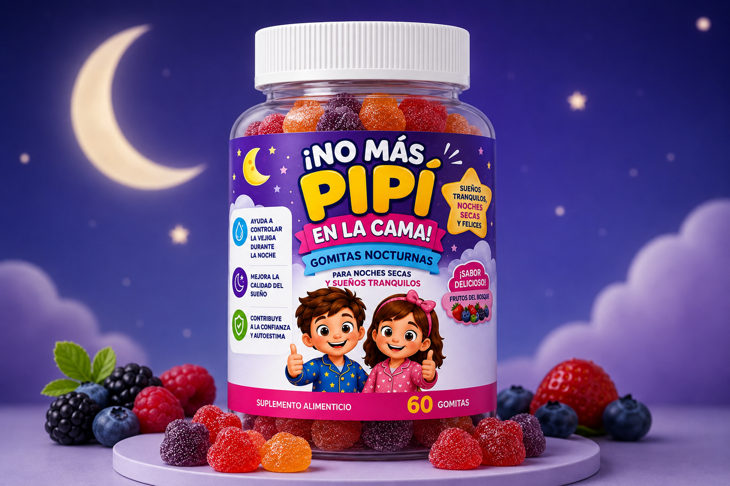 ¡No Más Pipí en la Cama! – Gomitas nocturnas para niños